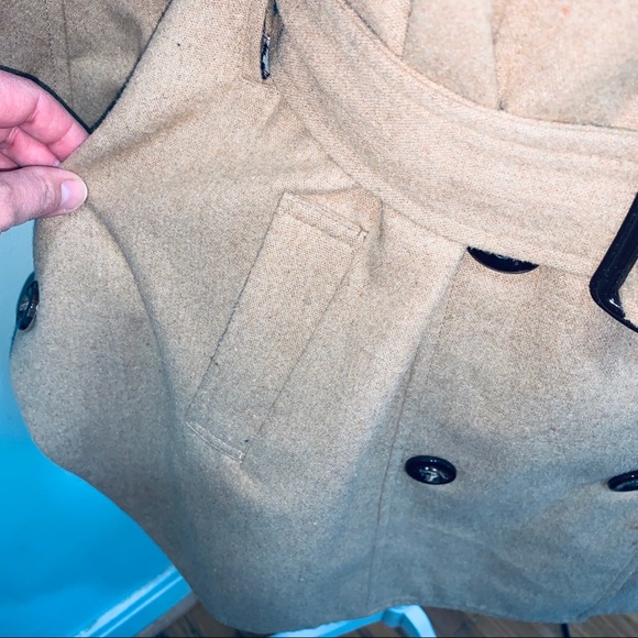 Flying Tomato Wool blend cape trench coat sz S - Picture 5 of 8